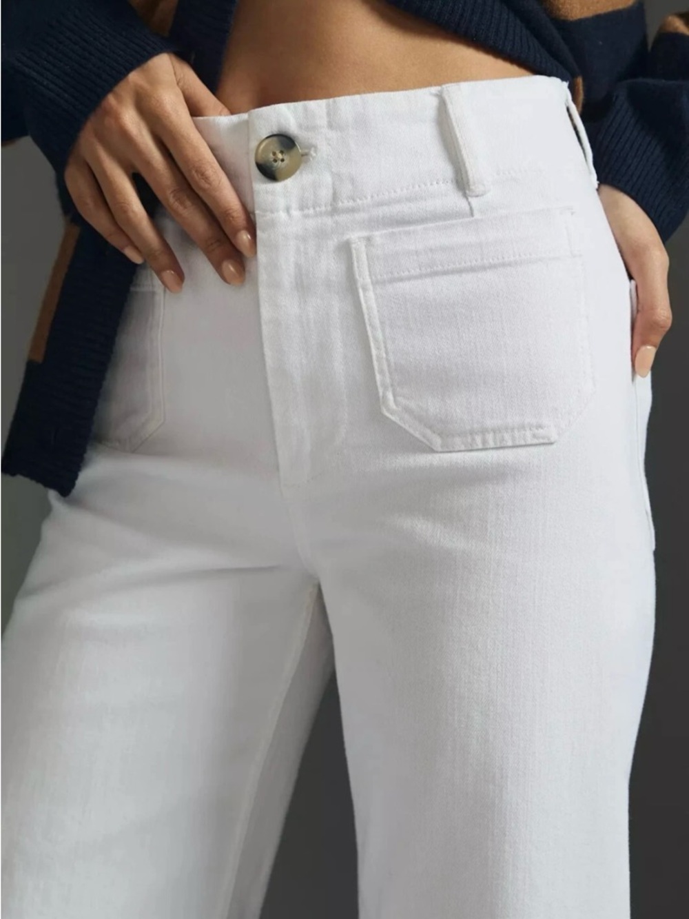 Pilcro The Skipper White Wide-Leg Cropped Jeans by Anthropologie | 27 - Picture 2 of 12